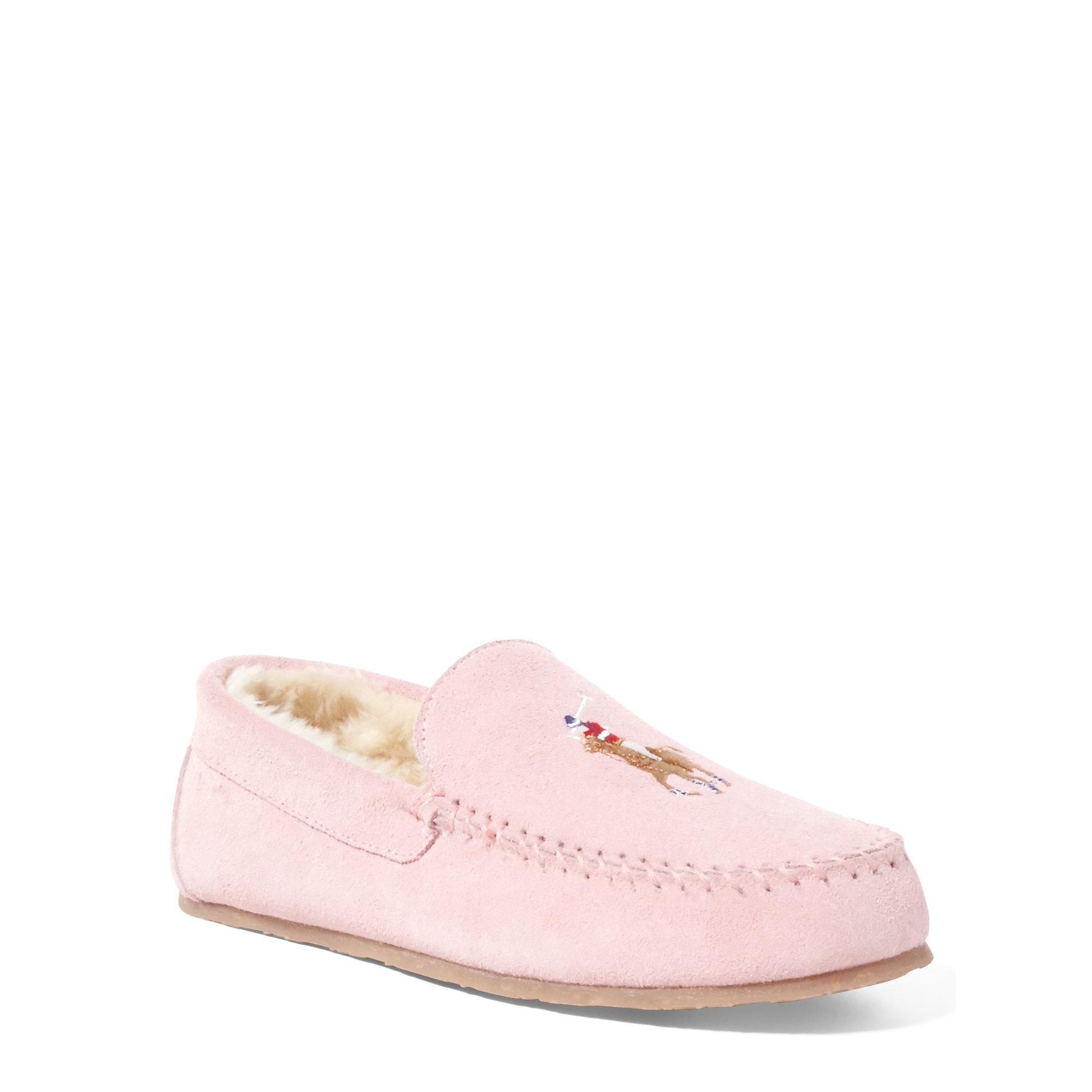 Polo Ralph Lauren Markel Suede Moccasin Slipper in Pink - Lyst